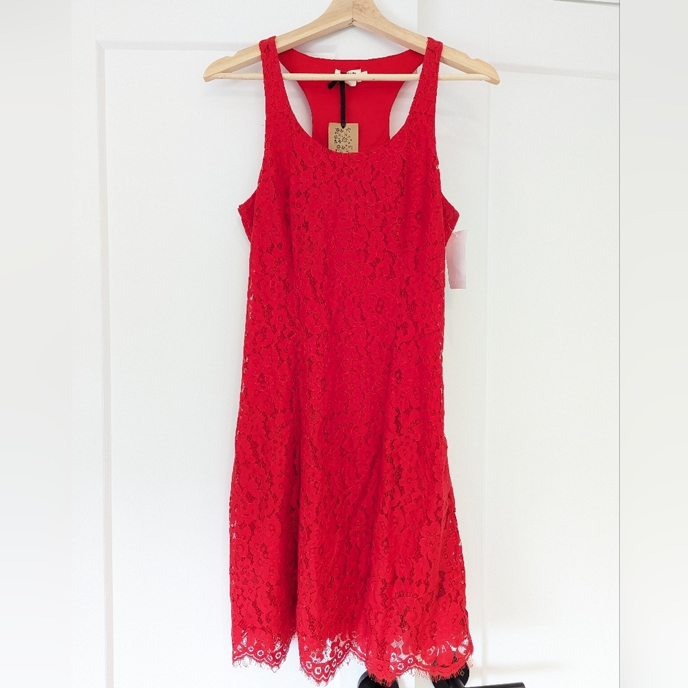 Molly Bracken Red Lace Racerback Dress